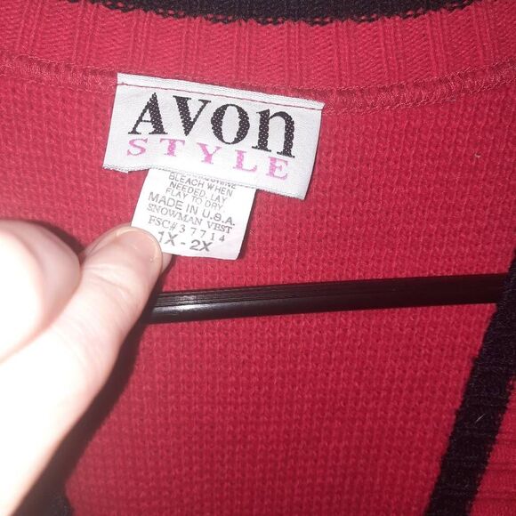 Avon Vintage Busy Christmas Button Up Cardigan Size 1X-2X - Picture 3 of 4